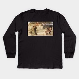 Sappho and Alcaeus by Sir Lawrence Alma-Tadema Kids Long Sleeve T-Shirt